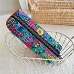 Load image into Gallery viewer, Vintage Floral Cotton Pencil Case YKK Zipper N6F152