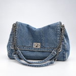 Load image into Gallery viewer, Women's Large Denim Chain Strap Tote Crossbody Bag N6J206