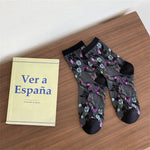 Load image into Gallery viewer, Botanical Print Cotton Mid Calf Socks M5A070