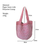 Load image into Gallery viewer, Handmade Crochet Smiley Bohemian Mini Tote Bag N6A117