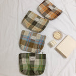 Load image into Gallery viewer, Brushed Grid Cotton Clutch Bag Women Multi Purpose S5P651