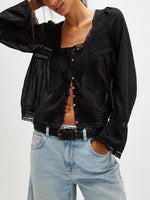 Load image into Gallery viewer, French Lace U Neck Blouse Women N6C097
