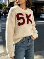 Load image into Gallery viewer, Off-White Chunky Knit Letter Jacquard Pullover Women N6G148