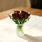 Load image into Gallery viewer, Handmade Glass Rose Tulip Bouquet Crystal Vase Decor N6G007