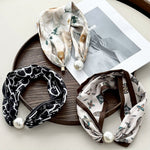Load image into Gallery viewer, Magnetic Clasp Pearl Scarf Neck Warmer Women N6H111