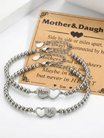 Load image into Gallery viewer, Pink Zebra Stone Beaded Mother Daughter Bracelet Set N6D527