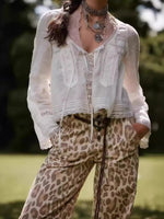 Load image into Gallery viewer, Autumn Lace U Neck Blouse Long Sleeve Women N6A186