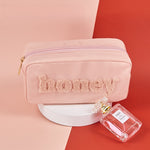Load image into Gallery viewer, Towel Embroidery Letter Makeup Bag Women S5P861