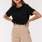 Load image into Gallery viewer, Cotton Crew Neck T-Shirt Short Sleeve Casual Top N6A149