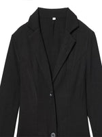 Load image into Gallery viewer, Lace Patchwork Waist Slim Blazer Women Black White N5A485