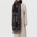 Load image into Gallery viewer, 25% Wool Blend Letter Jacquard Scarf Women S5P682