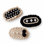 Load image into Gallery viewer, Womens Handmade Pearl Knit Side Hair Clip N6K311