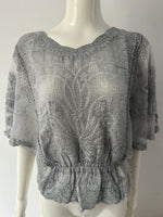 Load image into Gallery viewer, Lace Ruffle Batwing Sleeve Blouse Women Chiffon N6G269