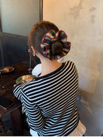 Load image into Gallery viewer, Brown Stripe Knit Scrunchy Women S5P823