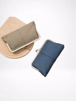 Load image into Gallery viewer, Genuine Leather Long Clutch with Snap Closure N6B198