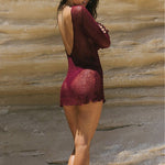 Load image into Gallery viewer, Sexy Knit Hollow Out Beach Cover Up Dress Women N6A059