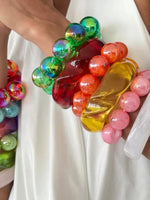 Load image into Gallery viewer, Colorful Holographic Bead Resin Bangle Dopamine N6A225