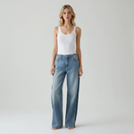 Load image into Gallery viewer, Wide Leg Denim Jeans, Mid-Rise Casual Zipper Pants N6A132