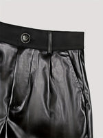 Load image into Gallery viewer, High Waist PU Leather Shorts Women Office N6B182