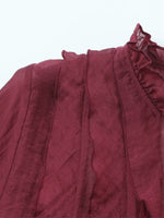 Load image into Gallery viewer, Elegant Relaxed V Neck Long Sleeve Polka Dot Blouse N6A180