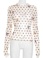 Load image into Gallery viewer, Animal Print Polka Dot Crop Top Waist Tie Women N6B022