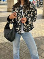 Load image into Gallery viewer, Animal Print Jacket Women Round Neck Long Sleeve N5A754