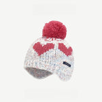 Load image into Gallery viewer, Color Block Heart Pom Knit Beanie Women M5A311