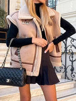 Load image into Gallery viewer, Suede Fleece Panel Vest Women Multiple Colors N5A557