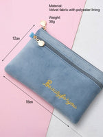 Load image into Gallery viewer, Double Zipper Velvet Phone Pouch Women N6B131