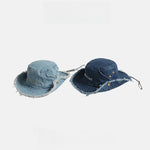 Load image into Gallery viewer, Distressed Fringe Cowboy Bucket Hat Women N6C083