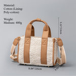 Load image into Gallery viewer, Color Block Canvas Tote Bag PU Leather Large Capacity S5P655