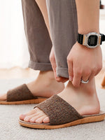 Load image into Gallery viewer, Non Slip Woven Linen Home Slippers Women N6C228