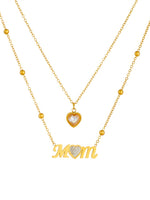 Load image into Gallery viewer, MOM Heart Zircon Layering Necklace Women N6D507