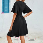 Load image into Gallery viewer, Black Embroidery Lace A Line Smock Dress Women N5A945