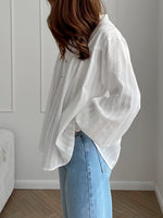 Load image into Gallery viewer, Simple Puff Sleeve Shirt Women N6C137