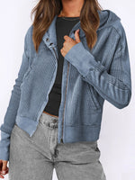 Load image into Gallery viewer, Quilted Hoodie Jacket Loungewear Cropped Knit Top N6A184