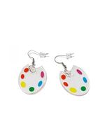 Load image into Gallery viewer, Handmade Mini Palette Acrylic Earrings Whimsical N6B011