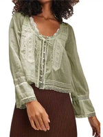 Load image into Gallery viewer, French Lace U Neck Blouse Women N6C097