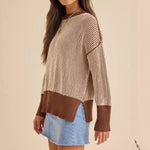 Load image into Gallery viewer, Rebel Embroidered Stripe Pullover Women N5A869