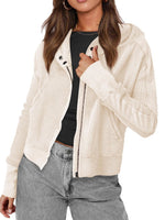 Load image into Gallery viewer, Quilted Hoodie Jacket Loungewear Cropped Knit Top N6A184