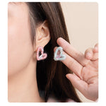 Load image into Gallery viewer, Pom Pom Earrings Cute Wool CZ Stone 925 Silver Sweet S5P884