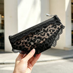 Load image into Gallery viewer, Leopard Print Mesh Triangle Cosmetic Pouch N6J256
