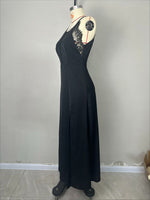 Load image into Gallery viewer, Black Lace Halter High Slit Long Evening Gown Women N5A959