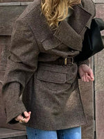 Load image into Gallery viewer, Houndstooth Wool Blend Coat Women Multiple Colors N5A612