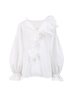 Load image into Gallery viewer, V Neck Ruffle Lace Trim Blouse Women N6C134