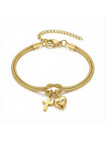 Load image into Gallery viewer, MUM Heart Cross Link Bracelet Women N6D525