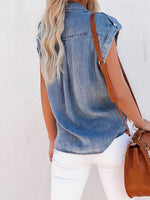 Load image into Gallery viewer, Retro Short Sleeve Denim Shirt Women N6D082