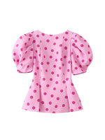 Load image into Gallery viewer, Bow Pearl Puff Sleeve Shirt Women N6E153