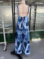 Load image into Gallery viewer, Blue Irregular Patchwork Print Bloomer Jumpsuit N6C201