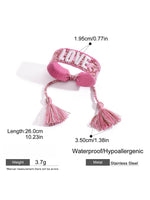 Load image into Gallery viewer, Adjustable Knit Bracelet Cherry Letter Leopard Fringe N6A200